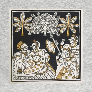 Royal couple, Phad painting, Indian folk art, watercolor painting T-Shirt